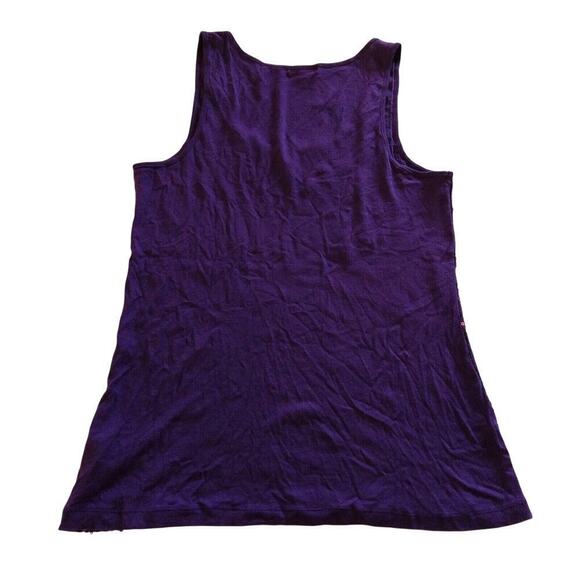 Gap Vintage Y2K Sequin Tank Going Out Top Size L New Purple Scoop Neck Cami - Picture 5 of 5